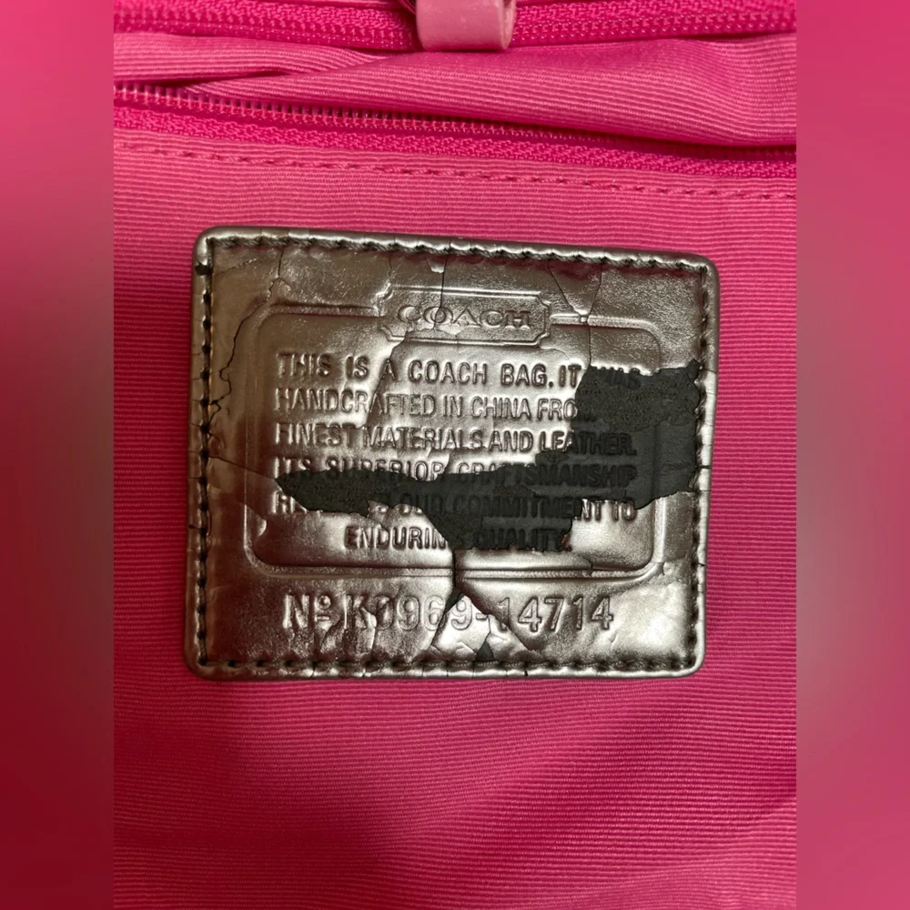 Coach Poppy Pinky Chan Canvas Tote with Pink Handles **callouts